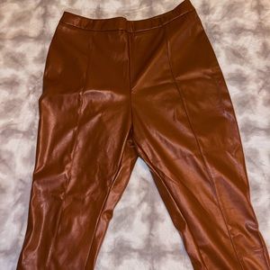 Brown leather pants (SHEIN)